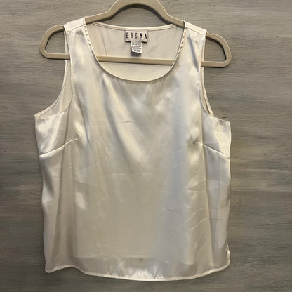 ERENA 2 Piece Sheer Cream Gold Square Pattern Button Down Blouse Medium New with Tags