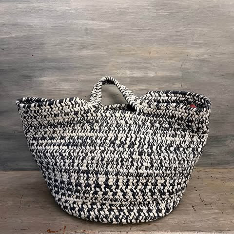 Colonial Mills, Inc Extra Large Round Country Blue White Braided Bag Basket New