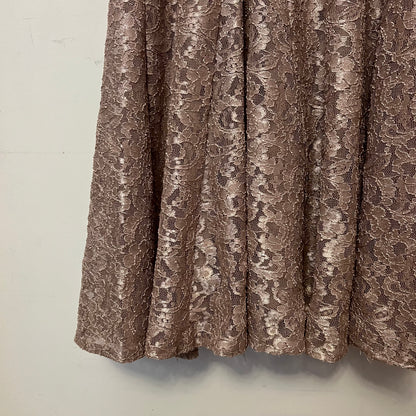 R&M Richards Taupe Shimmer Lace Mermaid Gown Size 16 Good Condition