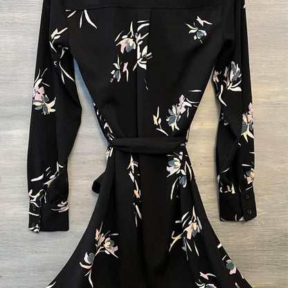 A new day Button Down Tie Waist Shirt Dress XSmall Good Condition