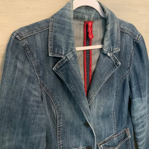 Highway Jeans Distressed Blue Jean Blazer Jacket Size Medium Good Condition