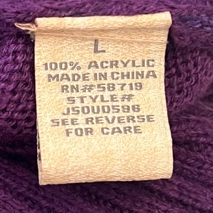 Vintage Purple Shimmer 3/4 Sleeve Light Knit Sweater Size Large Good Condition
