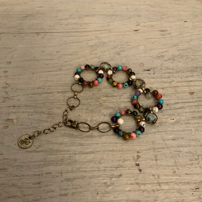 Vintage Plunder Design Boho Multicolor Beaded Necklace/Bracelet Set Good Condition