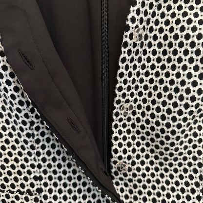 Adrianna Papell Dress Fit Flare Short Cuffed Sleeve Sweetheart Neck Black White Size 8 Like New