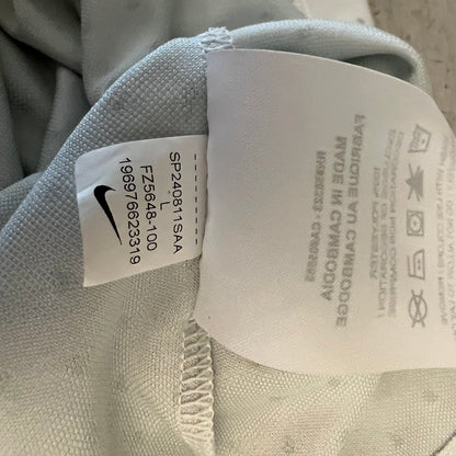 Nike Dri Fit White Gray Dot Casual Short Sleeve Polo Shirt Size Large Good Condition