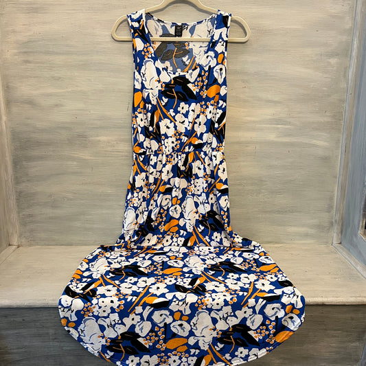 Lildy Multicolor Abstract Floral Print Curved Hem Maxi Dress Size Large/XL Good Condition
