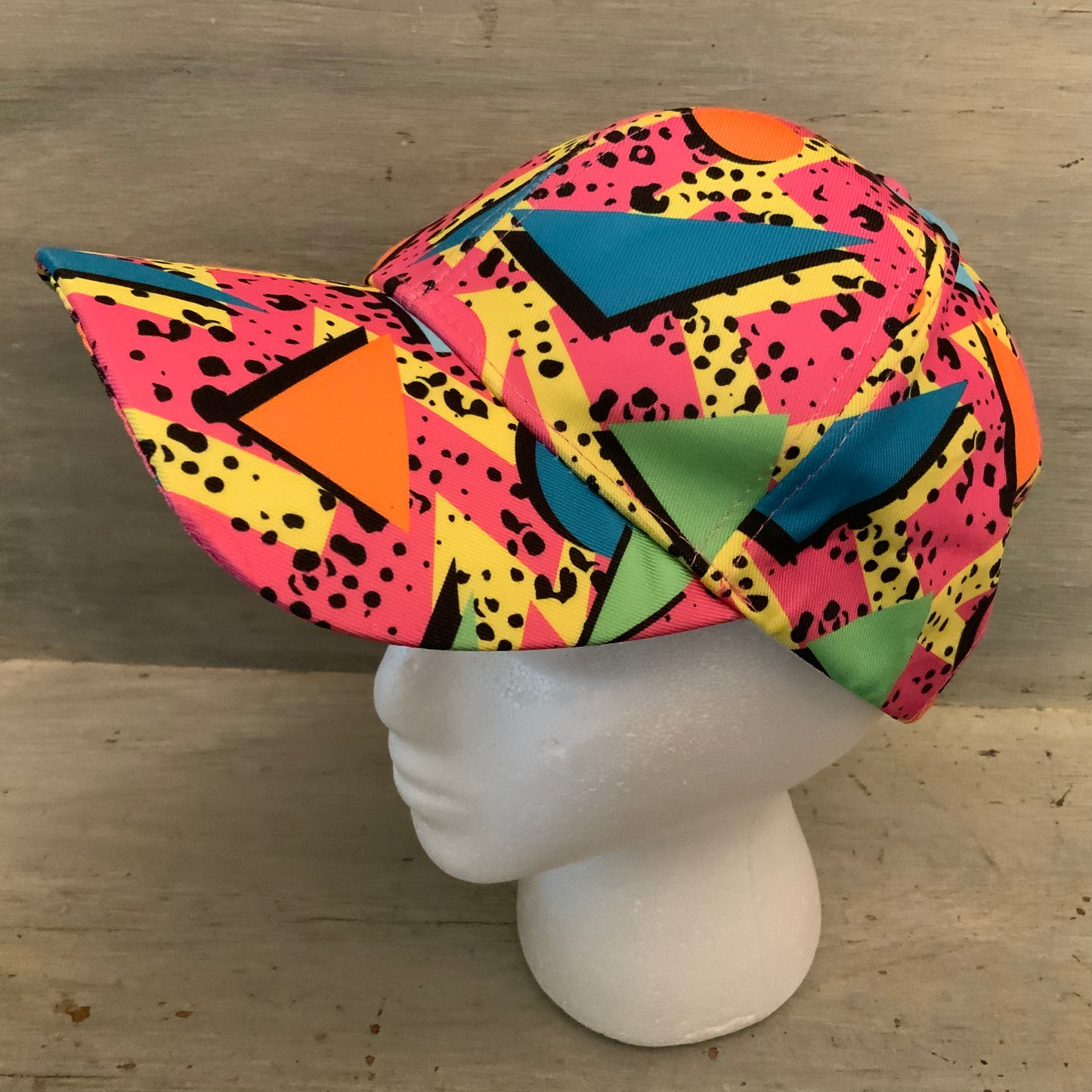 Retro Y2K Colorful Geometric Print Ball Cap Hat Adult OS New without Tag
