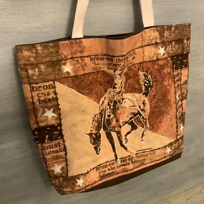 Kay Dee Design Bronco Buster Canvas Tote Bag New