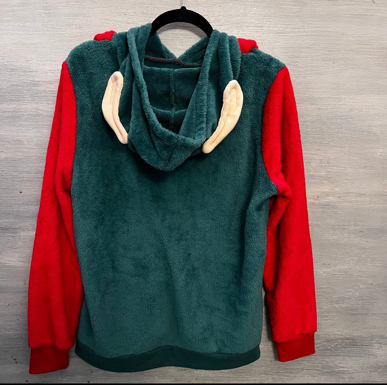 No Boundaries Christmas Elf Fleece Hoodie Pullover XL(15-17) Good Condition