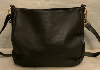 Rosetti Black Faux Leather Shoulder Bag Purse Gold Hardware Like New