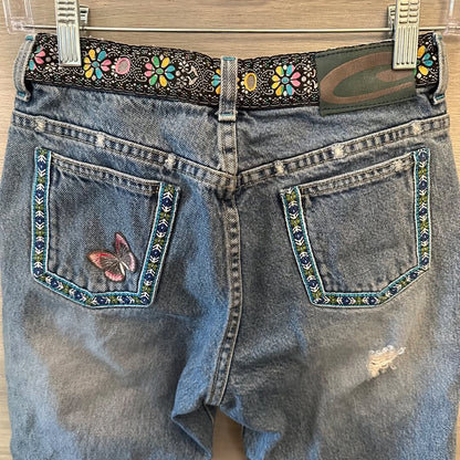 Candies Future Basics Boho Crop 100% Cotton Jeans Size 3 Good Condition