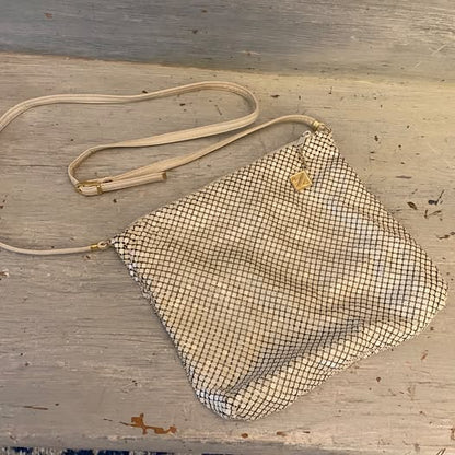 Vintage Whiting and Davis International Metal Mesh Purse Crossbody Adjustable Strap Like New