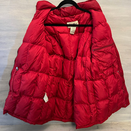 Vintage Eddie Bauer Women’s Iridescent Red Goose Down Parka Coat Size S/P Good Condition