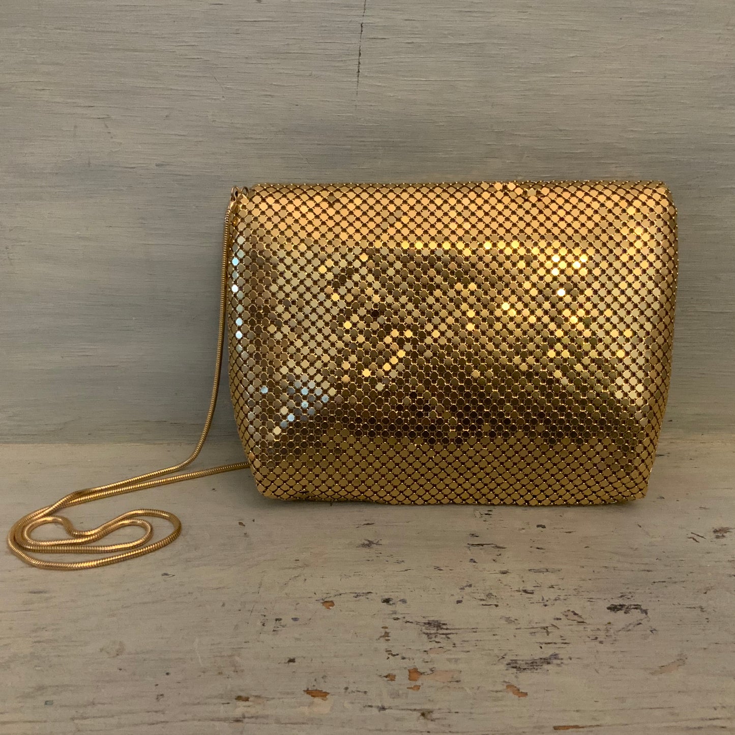 Vintage Gold Mesh Crossbody Bag Purse New without Tag