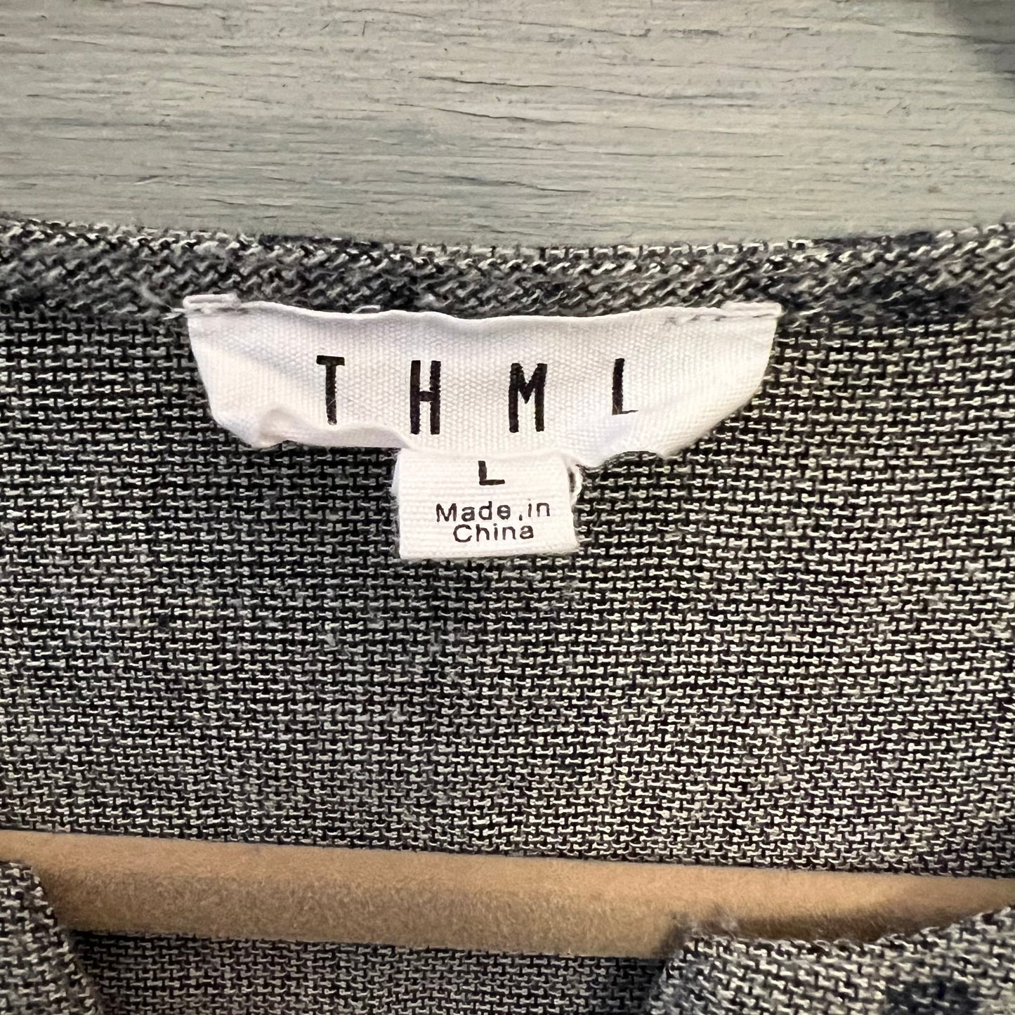 THML Embroidered Flower Lace Grey Floral Knit Mini Dress Large Good Condition