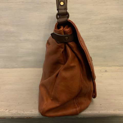 ChillX Brown Faux Leather Hobo Shoulder Bag Purse Good Condition