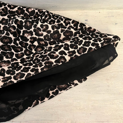Felicity & Coco Tapestry Leopard Print Open Back Dress Size Small Good Condition