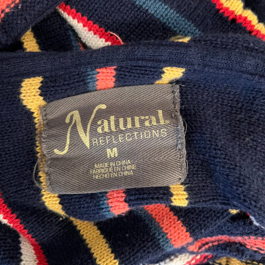 Natural Reflections 100% Cotton Stripe Oversized Hoodie Sweater Size Medium Good Condition
