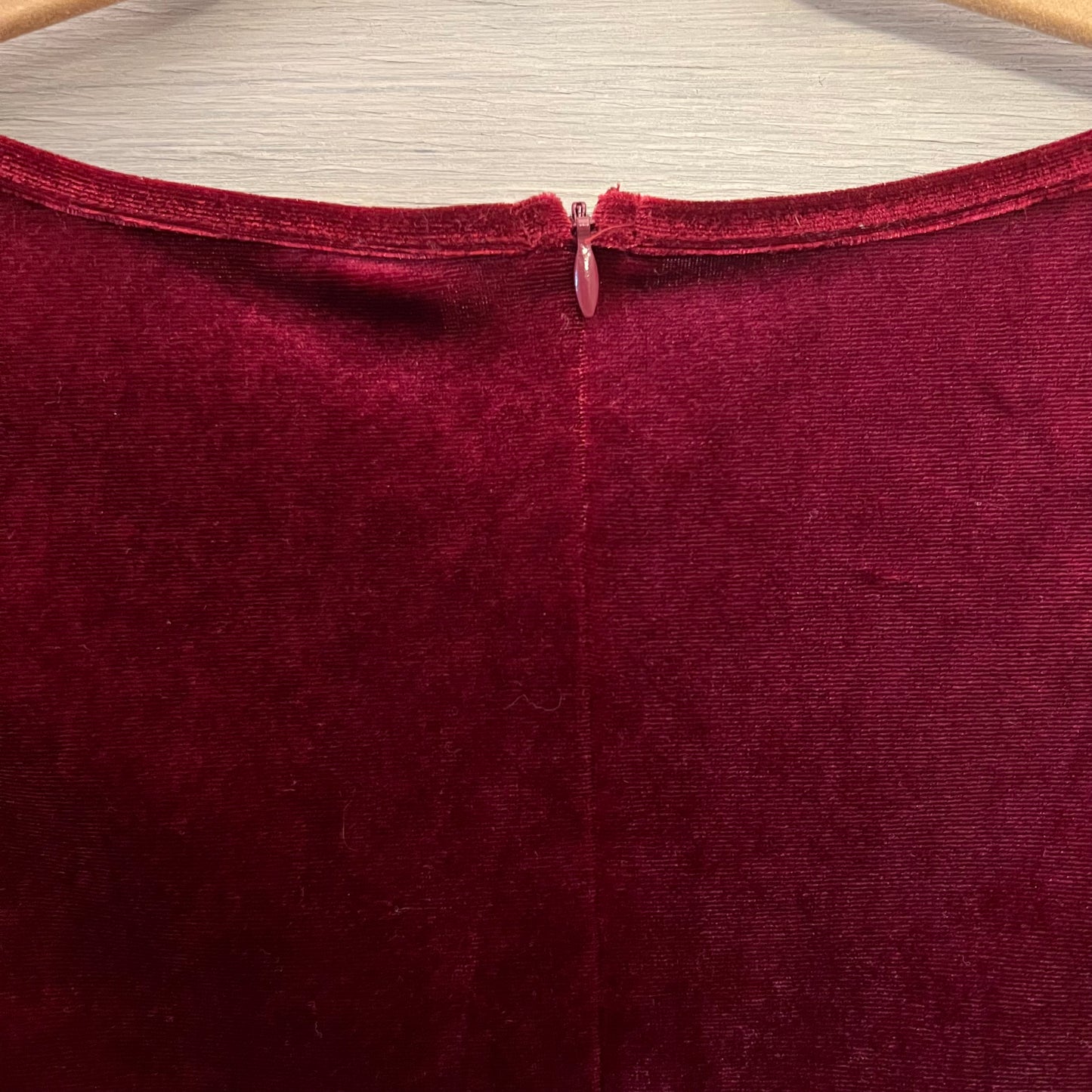 SHEIN Red Velvet Square Neck Long Sleeve Fit & Flare Dress Size Small Like New