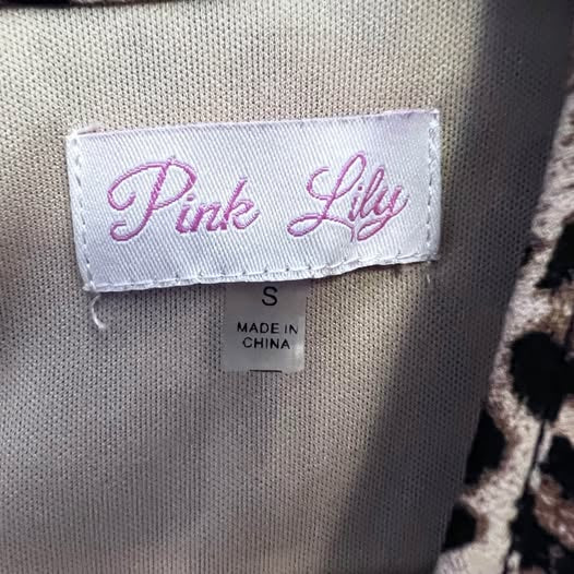 Pink Lily Leopard Print Flare Sleeve Maxi Dress Small Like New