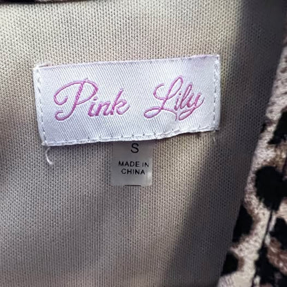 Pink Lily Leopard Print Flare Sleeve Maxi Dress Small Like New