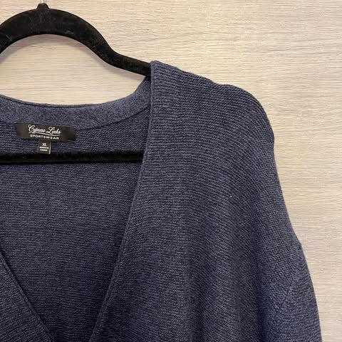 Cypress Links Sportswear Mens Navy Blue Cardigan Sweater Size XL Like New