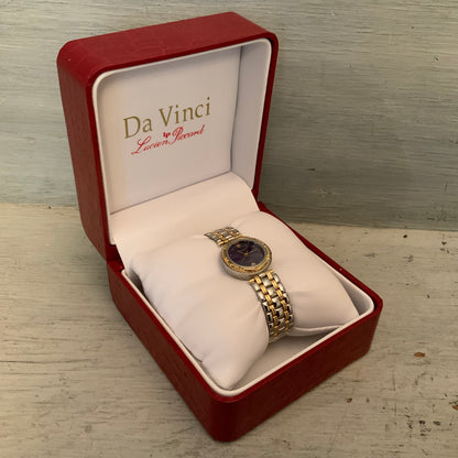 Da Vinci by Lucien Piccard Women's Two Tone Quartz Analogue Wristwatch 7" New in Box