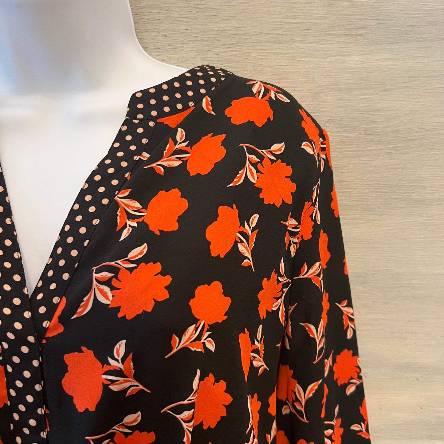 Ann Taylor Floral Polka Dot Print Pleated Flare Skirt Dress Size 8 Good Condition