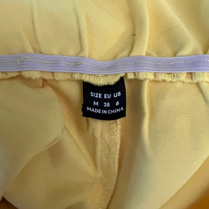 Shein Yellow Off Shoulder Ruffle Sleeve Tie Waist Romper Size Medium Like New