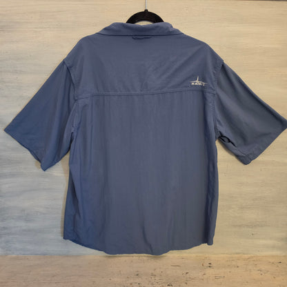 Habit Smoky Blue/Gray Lightweight Button Down Solar Protection Shirt Size Large Good Condition