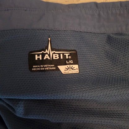Habit Smoky Blue/Gray Lightweight Button Down Solar Protection Shirt Size Large Good Condition