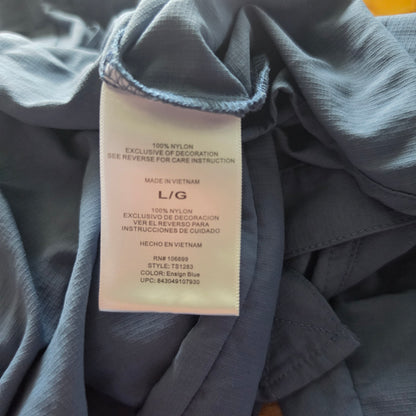 Habit Smoky Blue/Gray Lightweight Button Down Solar Protection Shirt Size Large Good Condition