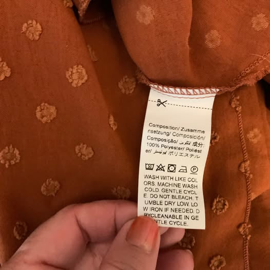 SHEIN Burnt Orange Swiss Dot High Low Baby Doll Dress XLarge Good Condition