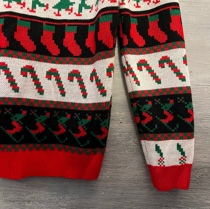 asos Design Christmas Holiday Striped Crew Neck Knit Sweater Size XS Good Condition