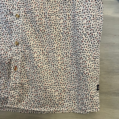 IZOD Triangle Confetti Print Short Sleeve Buttons Down Shirt XL Like New