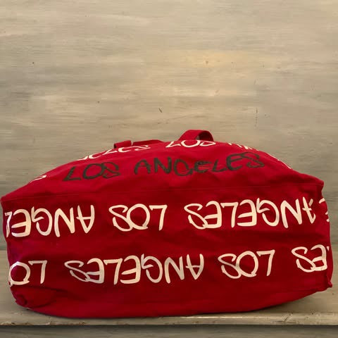 Robin Ruth XLarge Canvas Tote Bag Red Travel Overnight Gym Like New