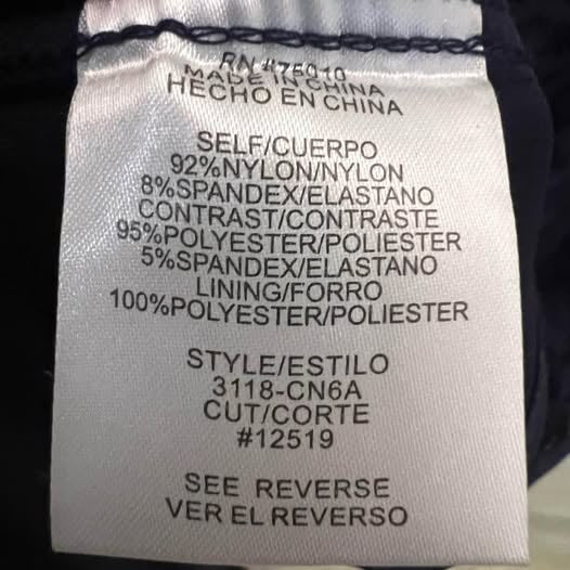 City Vibe Navy Blue Long Sleeve Lace Top Fit & Flare Dress Size 7 Like New