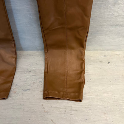 Marc New York Brown Faux Leather Skinny Pants Medium Good Condition
