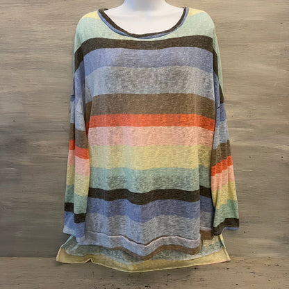 Blumin Apparel Multicolor Horizontal Stripe Lightweight Knit Sweater Top Size 3XL Good Condition