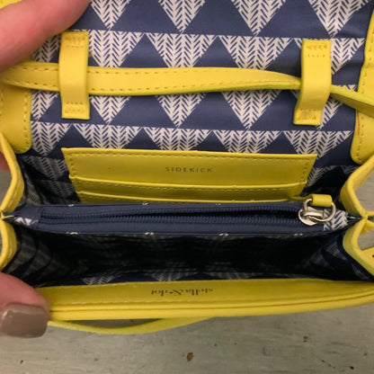 Stella & Dot Nolita Electric Yellow Sidekick Crossbody Bag Purse 6x5x1 Good Condition