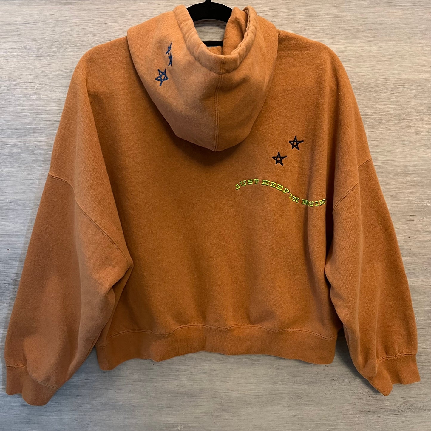 Obey Tan “Cosmic Love” Embroidered Hoodie Sweatshirt Size Small Good Condition