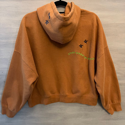 Obey Tan “Cosmic Love” Embroidered Hoodie Sweatshirt Size Small Good Condition