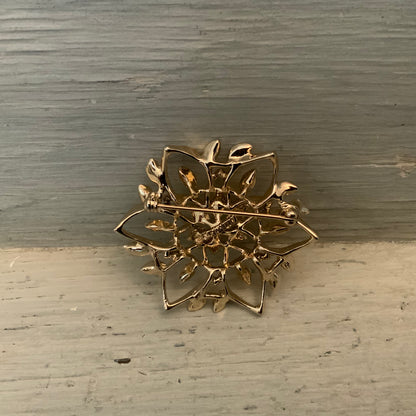Vintage Sarah Coventry Gold Tone Floral Filigree Brooch Pin Good Condition