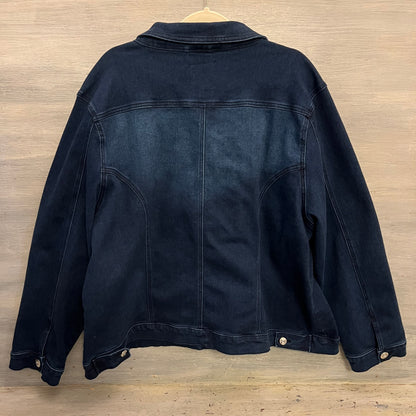 dkin Jeans Dark Wash Studded Denim Jean Jacket 3X Good Condition