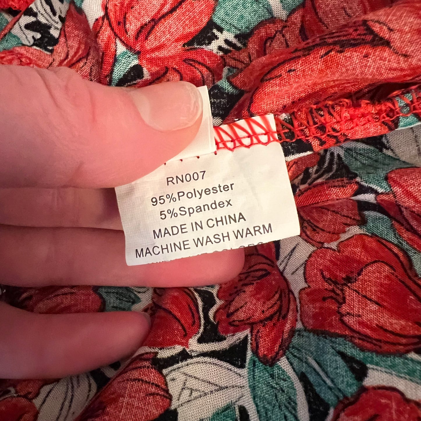 Red Hibiscus Flower Print Halter Neck Racerback High Low Maxi Dress Size Medium Good Condition