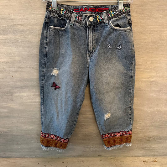 Candies Future Basics Boho Crop 100% Cotton Jeans Size 3 Good Condition