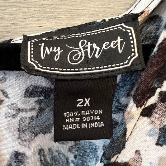 Ivy Street Multicolor Abstract Leopard Print Wide Leg Jumpsuit Size 2X Good Condition