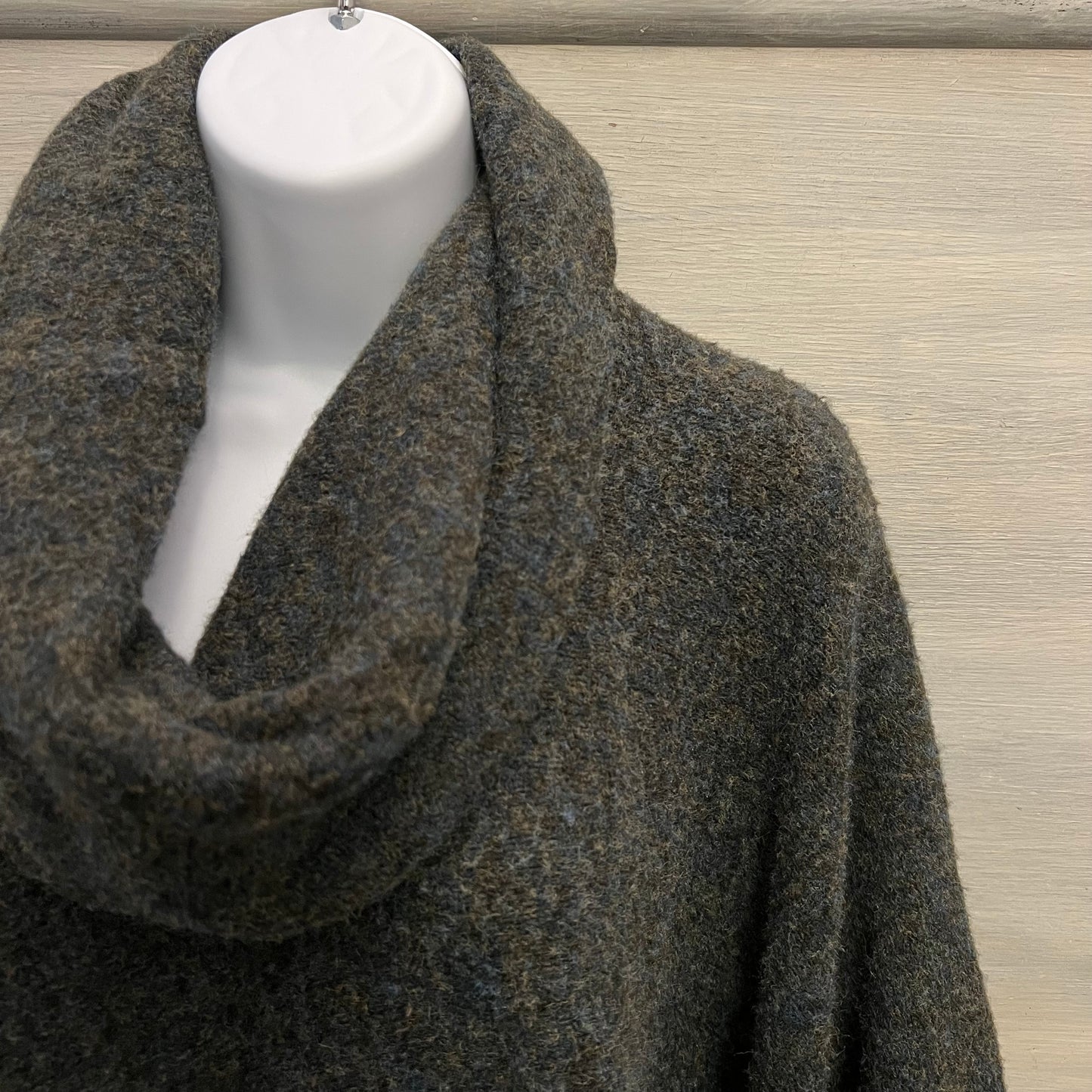 World Market Blue Gray Cowl Neck Pullover Poncho Sweater One Size Good Condition