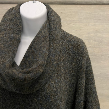 World Market Blue Gray Cowl Neck Pullover Poncho Sweater One Size Good Condition