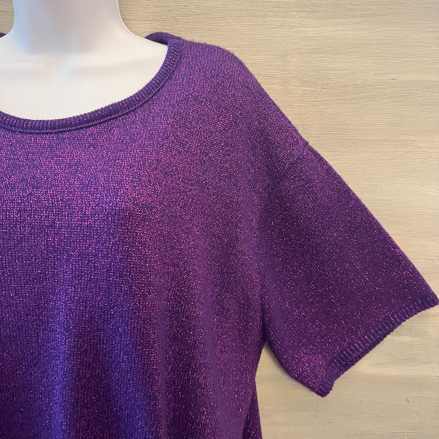 Vintage Steven Edwards Purple Shimmer Knit Sweater Size 3X Good Condition